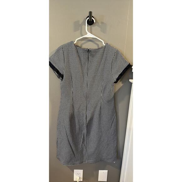 12P Talbots Houndstooth Navy dress - Picture 2 of 3